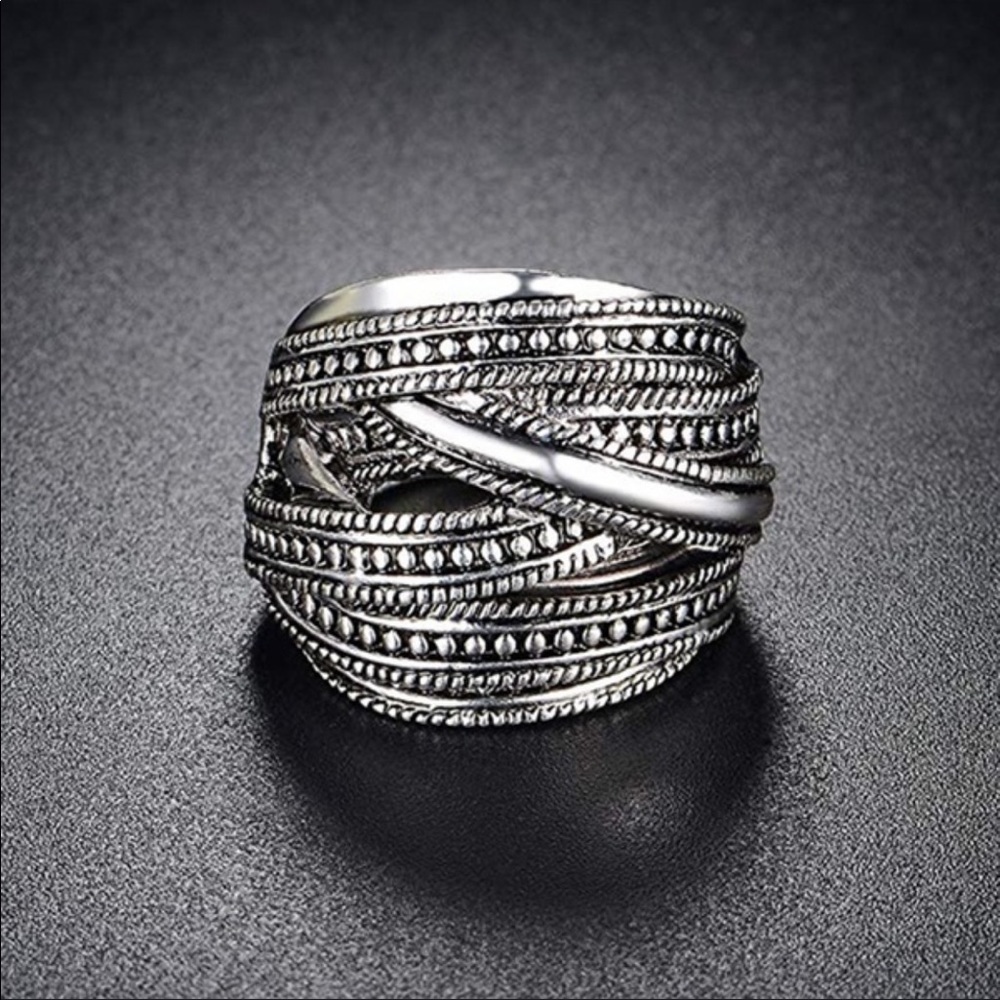 Antique Silver Statement Ring - NEW in box